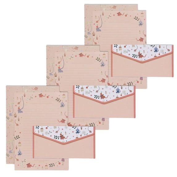 Floral Stationary Paper Set, Vintage Floral Flower Stationery Set with 10 Envelopes, 10 Lined Stationery Letter Paper