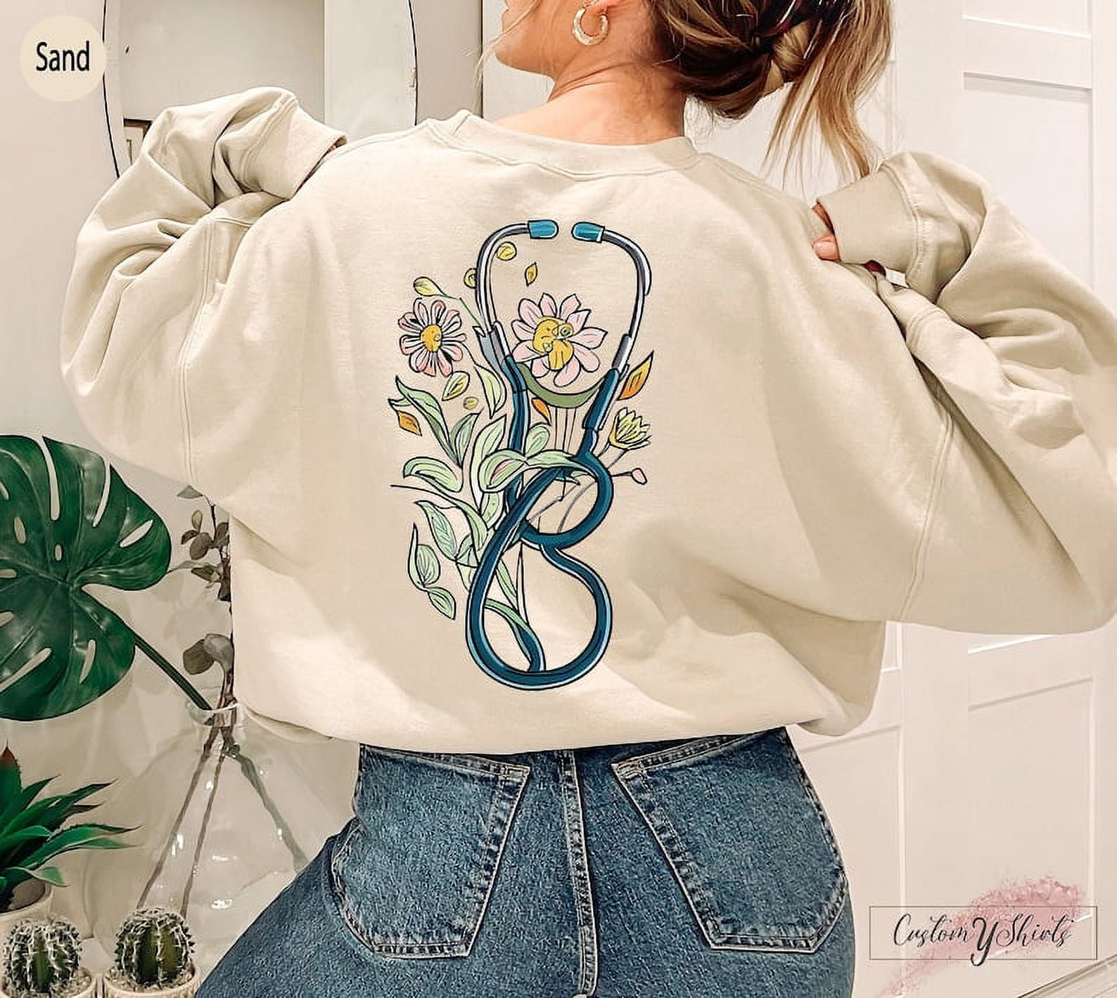 Floral Stethoscope Sweatshirt, Doctor or Nurse Tshirts, Women's Nursing School Hoodie, Floral Nurse Shirt, Nurse Graduation Gift