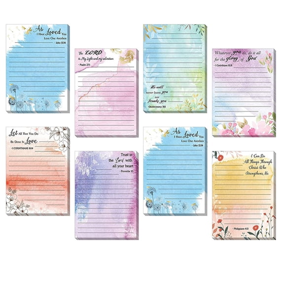 Floral Sticky Notes, 240 Sheets Notepad Sticky Notes, For Academic Work Daily Planner, 8 Cute Designs, 10X14Cm