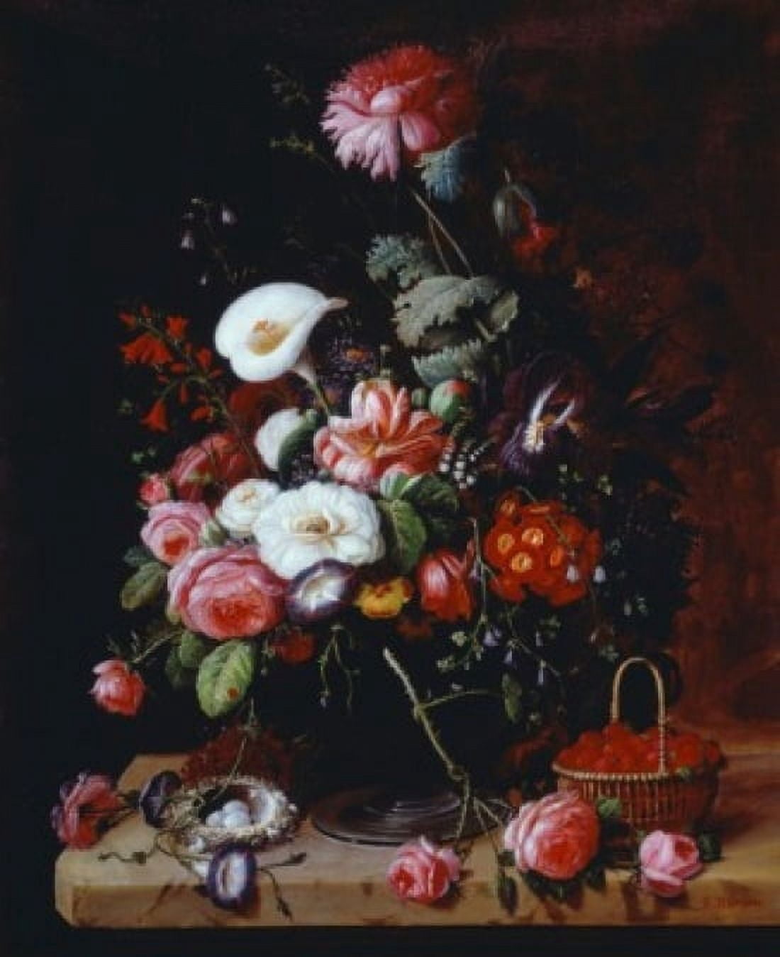 Floral Still Life Severin Roesen (ca1815-ca1872 American) Canvas Art - Severin Roesen (24 x 36)