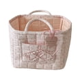 thumbnail image 1 of Floral Storage Basket Desktop Cosmetics Organizer Sweet Rose Makeup Caddy Portable Handheld Storage Bin Large Capacity Polyester Organizer Box for Bathroom Bedroom, 1 of 5