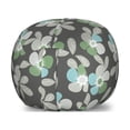 thumbnail image 1 of Floral Storage Toy Bag Chair, Abstract Simplistic Flowers and Leaves, Stuffed Animal Organizer Washable Bag, Large Size, Grey Pale Sage Green, by Ambesonne, 1 of 3