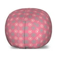 thumbnail image 1 of Floral Storage Toy Bag Chair, Big and Small Abstract Flower Motifs Dots Circular Repeating Nature Pattern, Stuffed Animal Organizer Washable Bag, Small Size, Pink Teal White, by Ambesonne, 1 of 3