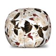 thumbnail image 1 of Floral Storage Toy Bag Chair, Chinese Plum Flowers Branches Eastern Oriental Bohemian Pattern, Stuffed Animal Organizer Washable Bag, Small Size, Dark Brown Burgundy, by Ambesonne, 1 of 3