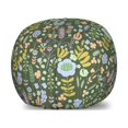 thumbnail image 1 of Floral Storage Toy Bag Chair, Colorful Flower Assortment Spring Beauty, Stuffed Animal Organizer Washable Bag, Large Size, Reseda Green Multicolor, by Ambesonne, 1 of 3