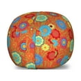 thumbnail image 1 of Floral Storage Toy Bag Chair, Continuous Art Abstract Flowers and Outline Curls Leaves Print, Stuffed Animal Organizer Washable Bag, Small Size, Burnt Orange Multicolor, by Ambesonne, 1 of 3