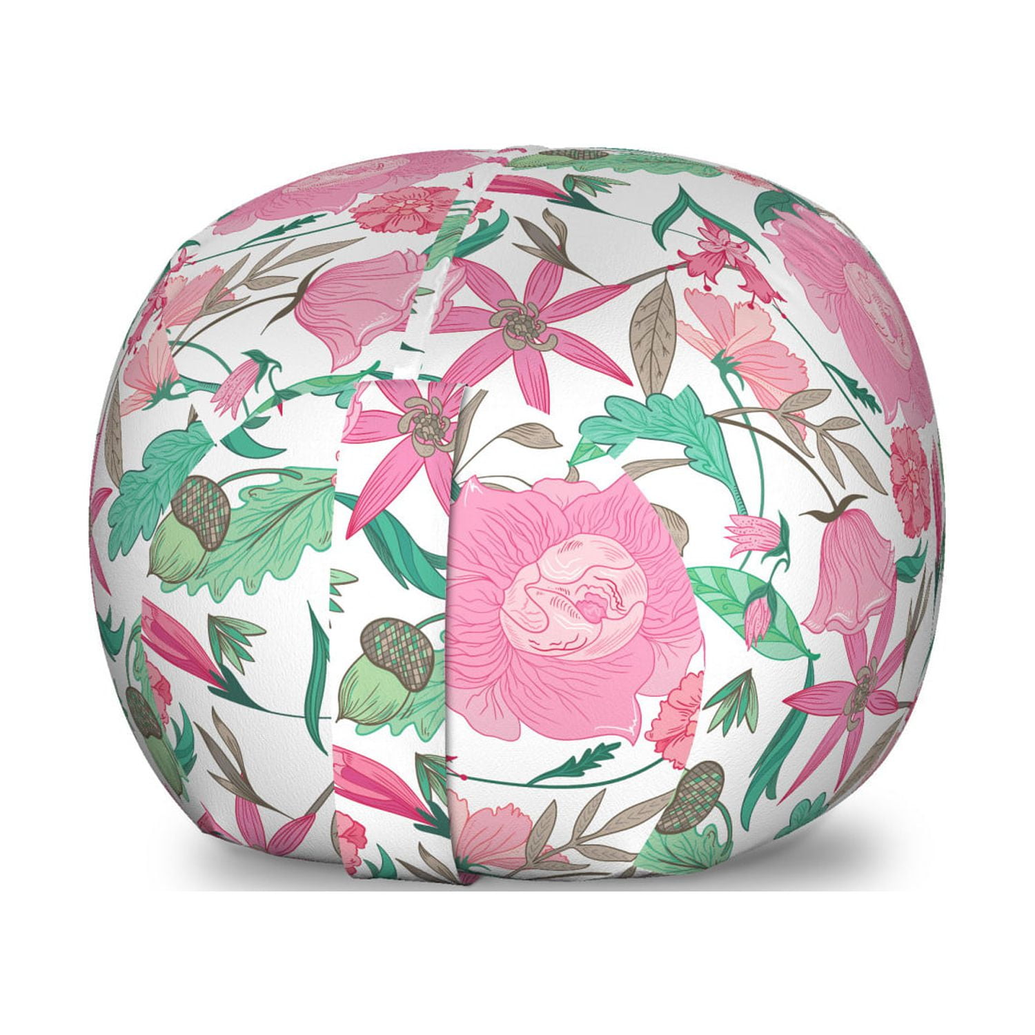 Floral Storage Toy Bag Chair Continuous Romantic Peony Mayweed