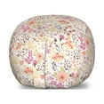 thumbnail image 1 of Floral Storage Toy Bag Chair, Feminine Flowers Composition Spring Flourishes Design, Stuffed Animal Organizer Washable Bag, Small Size, Pale Eggshell Multicolor, by Ambesonne, 1 of 3