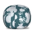 thumbnail image 1 of Floral Storage Toy Bag Chair, Hand Drawn Blossoming Flowers Retro, Stuffed Animal Organizer Washable Bag, Small Size, Pale Blue Dark Teal, by Ambesonne, 1 of 3