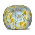 thumbnail image 1 of Floral Storage Toy Bag Chair, High Detail and Fluffy Yellow Dahlias, Stuffed Animal Organizer Washable Bag, Large Size, Pale Blue Yellow, by Ambesonne, 1 of 3