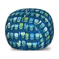 thumbnail image 1 of Floral Storage Toy Bag Chair, Horizontal Scandinavian Inspired Tulips, Stuffed Animal Organizer Washable Bag, Small Size, Night Blue Yellow Green, by Ambesonne, 1 of 3