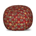 thumbnail image 1 of Floral Storage Toy Bag Chair, Interpretation of Bizarre Flower Silhouettes Intricate Circles Dots, Stuffed Animal Organizer Washable Bag, Small Size, Burgundy and Multicolor, by Ambesonne, 1 of 3