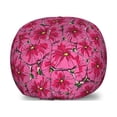 thumbnail image 1 of Floral Storage Toy Bag Chair, Meadow Blooms Poppy Petals Opening Spring Leaves Inspirational Season Pattern, Stuffed Animal Organizer Washable Bag, Large Size, Magenta Mustard, by Ambesonne, 1 of 3