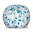 thumbnail image 1 of Floral Storage Toy Bag Chair, Oriental Themed Pattern of Tulips and Leaves Folkloric Swirls Rounds, Stuffed Animal Organizer Washable Bag, Large Size, Turquoise and Sky Blue, by Ambesonne, 1 of 3