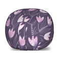 thumbnail image 1 of Floral Storage Toy Bag Chair, Ornamental Tulips Inspired Violet Motifs, Stuffed Animal Organizer Washable Bag, Large Size, Purple Pale Mauve, by Ambesonne, 1 of 3
