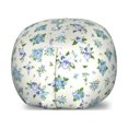 thumbnail image 1 of Floral Storage Toy Bag Chair, Pansies Bluebells Plumbagos and Forget-me-not Spring Blossoms, Stuffed Animal Organizer Washable Bag, Large Size, Blue Ivory and Lavender, by Ambesonne, 1 of 3