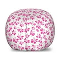 thumbnail image 1 of Floral Storage Toy Bag Chair, Pinkish Flower Petals Ornamental with Romantic Details Summer Meadow, Stuffed Animal Organizer Washable Bag, Large Size, Hot Pink Green and White, by Ambesonne, 1 of 3