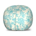 thumbnail image 1 of Floral Storage Toy Bag Chair, Print of Oriental Style Detailed Flowers and Motifs Blossoming Naturally, Stuffed Animal Organizer Washable Bag, Large Size, Champagne Pale Blue, by Ambesonne, 1 of 3