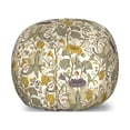thumbnail image 1 of Floral Storage Toy Bag Chair, Repetitive Detailed Sketch Flowers Wild Botanic Plants Pattern, Stuffed Animal Organizer Washable Bag, Large Size, Pale Earth Yellow Ecru, by Ambesonne, 1 of 3