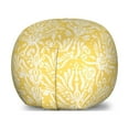 thumbnail image 1 of Floral Storage Toy Bag Chair, Rhythmic Ikat Damask Floral Inspired Delicately Art Graphic Illustration, Stuffed Animal Organizer Washable Bag, Large Size, Mustard Ivory, by Ambesonne, 1 of 3