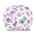 thumbnail image 1 of Floral Storage Toy Bag Chair, Romantic Different Spring Garden Blooming Flowers Drawing on Plain Backdrop, Stuffed Animal Organizer Washable Bag, Small Size, White Multicolor, by Ambesonne, 1 of 3