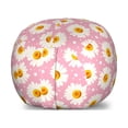 thumbnail image 1 of Floral Storage Toy Bag Chair, Spring Theme Daisy Flowers Pattern Along Small Circles in Soft Colors, Stuffed Animal Organizer Washable Bag, Small Size, Pale Pink Orange White, by Ambesonne, 1 of 3