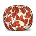thumbnail image 1 of Floral Storage Toy Bag Chair, Striped Illustration of Poppy Flowers, Stuffed Animal Organizer Washable Bag, Large Size, Champagne Vermilion, by Ambesonne, 1 of 3