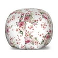thumbnail image 1 of Floral Storage Toy Bag Chair, Vintage Style Blossoming Romantic Flower Arrangements Garden Art, Stuffed Animal Organizer Washable Bag, Large Size, Dried Rose Green, by Ambesonne, 1 of 3