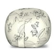 thumbnail image 1 of Floral Storage Toy Bag Chair, Vintage Style Romantic Hand Drawn Like Botanical Elements Tropical Orchids, Stuffed Animal Organizer Washable Bag, Large Size, Cream Charcoal Grey, by Ambesonne, 1 of 3