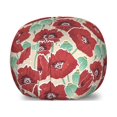 thumbnail image 1 of Floral Storage Toy Bag Chair, Watercolor Effect Poppy Flowers and Capsules Illustration, Stuffed Animal Organizer Washable Bag, Small Size, Almond Green Vermilion, by Ambesonne, 1 of 3