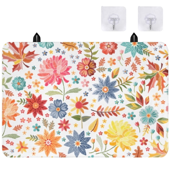 Floral Stove Top Covers for Electric Stove, Cactus and Succulent Stove Top Cover Protector, Thick Induction Cooktop Protector, Heat Resistant Range Ceramic Stove Top Covers Mat, Dish Drying Mat