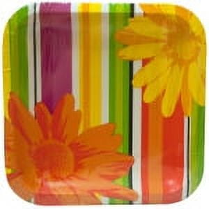 Floral Stripes Party Plates (Available in a pack of 36)