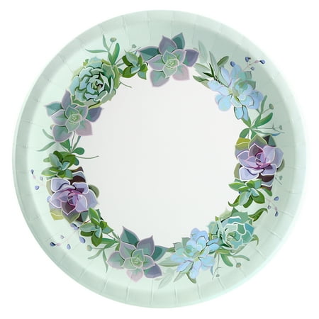 Floral Succulents Dinner Plate (8 Count)