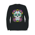 thumbnail image 1 of Floral Sugar Skull Decor Women's Sweatshirt, 1 of 3