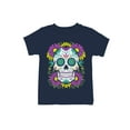 thumbnail image 1 of Floral Sugar Skull Decor Youth's T-shirt, 1 of 3