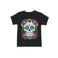 thumbnail image 1 of Floral Sugar Skull Decor Youth's T-shirt, 1 of 3