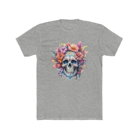 Floral Sugar Skull Premium Fit Cotton T-Shirt