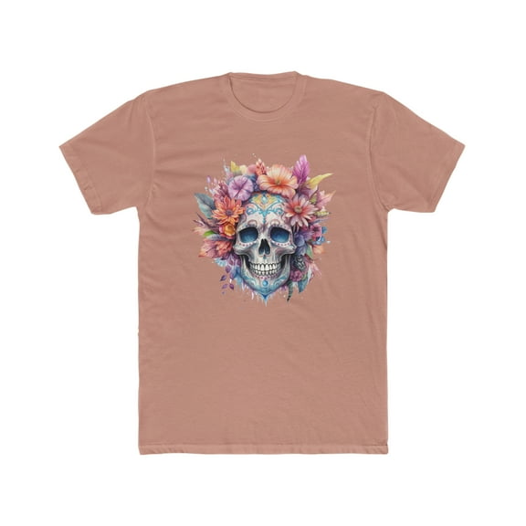 Floral Sugar Skull Premium Fit Cotton T-Shirt