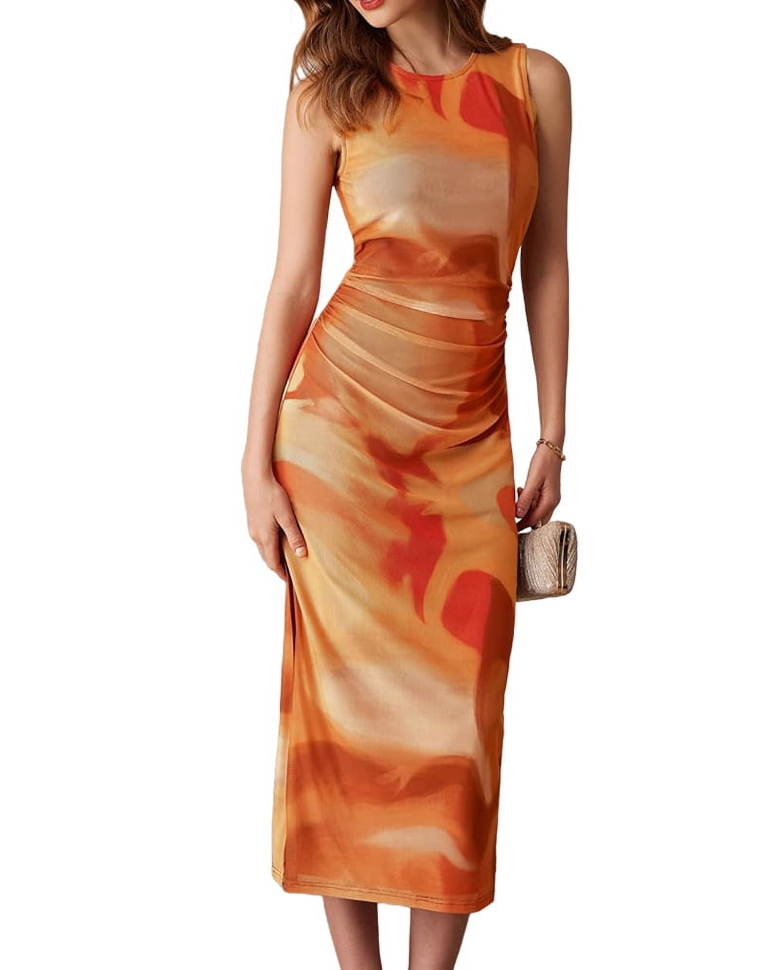 open lace back dress Burnt Orange Ruched Cut Out Front Midi Bodycon Dress – AX Paris US