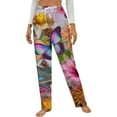 thumbnail image 1 of Floral Sun Butterfly Collage Art Winter Female Pants Flannel High Waist Women Pants Lady Warm Straight Leg Plush Trousers, 1 of 7