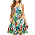 thumbnail image 1 of Floral Sundress for Women Summer Sleeveless Tank Dress Casual Mini Dresses with Pockets Vacation Beach Dress, 1 of 4
