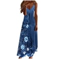 thumbnail image 1 of Floral Sundresses for Women Spaghetti Strap V Neck Maxi Dress Summer Casual Long Boho Dresses Beach Vacation Clothes, 1 of 5