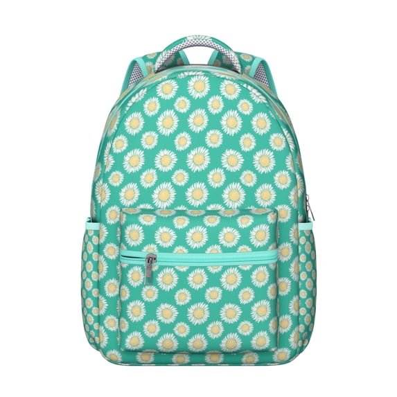 "Floral Sunflower Backpack for College - Trendy Wildflowers Pattern School Bookbag with 15 Inch Laptop Compartment, Water-Resistant Material, Comfortable Padded Straps, Women's Fashion Backpack"