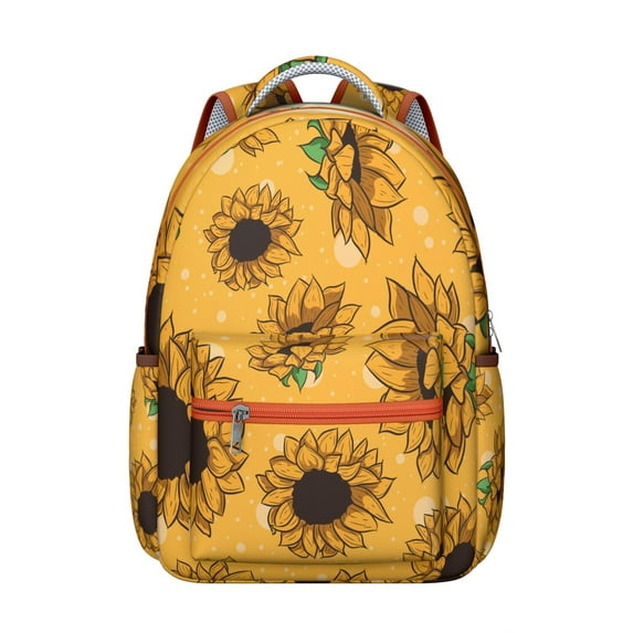 "Floral Sunflower Backpack for Work & School - Water-Resistant Fabric, Spacious Compartments, Stylish Wildflower Print, Comfortable for All-Day Wear"
