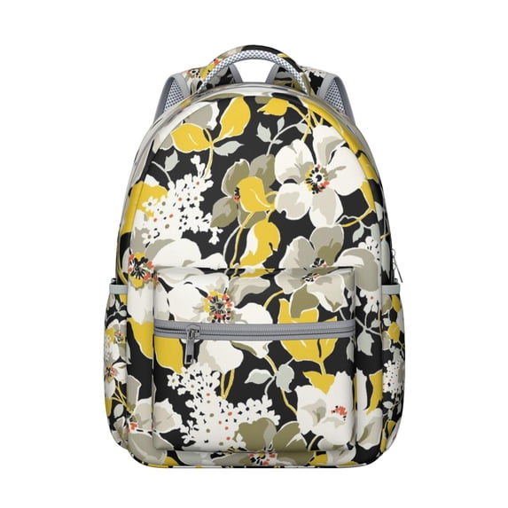 "Floral Sunflower Backpack with Wildflower Accents - Stylish College Bookbag, Large Capacity School Backpack with Laptop Sleeve and Padded Straps"