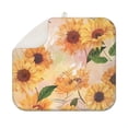 thumbnail image 1 of Floral Sunflower Pattern Dish Drying Mat, 16x18 Inch Microfiber Pad for Sink or Counter, Absorbent and Foldable Design, 1 of 7