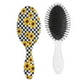 thumbnail image 1 of Floral Sunflower Pattern Hair Brush, Rustic Farmhouse Style Detangler with Vintage Yellow Bloom Pattern, 1 of 8