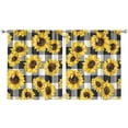 thumbnail image 1 of Floral Sunflower Pattern Kitchen Curtains Set of 2 - 52x63 Inch Semi-Sheer Panels, Boho Country Tier Curtains with Rod Pocket, 1 of 2