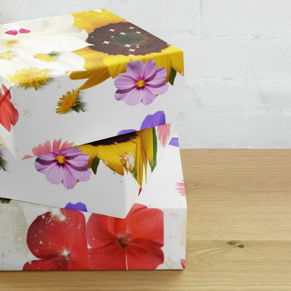Floral Sunflower Wrapping paper sheets