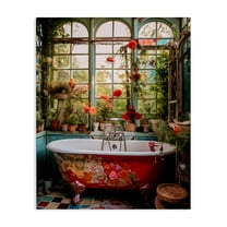 Floral Sunroom Tub Canvas Wall Art, design by Lettered and Lined